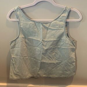 Brandy Melville Denim Cropped Open Back Tank